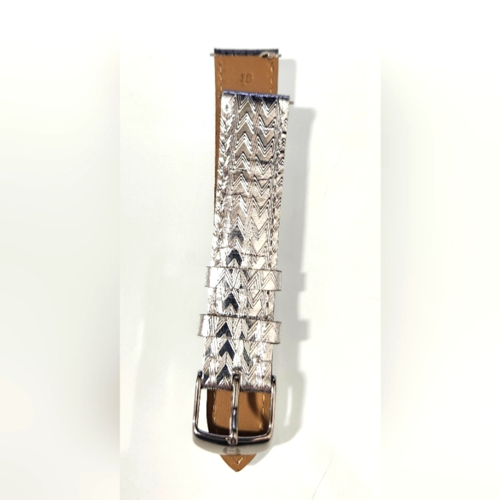 Genuine Michele 18mm Metallic Chevron Watch Band Strap NEW